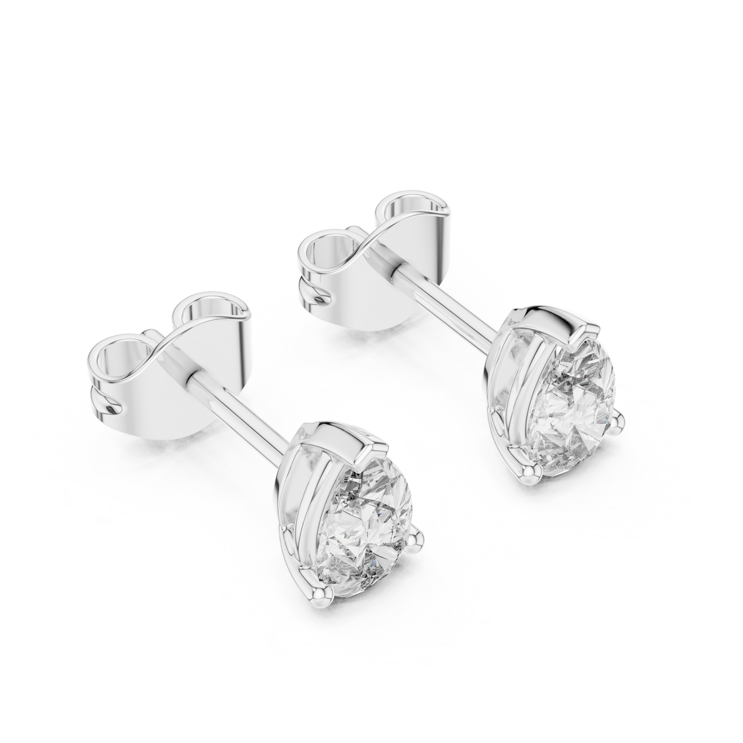 Modern Pear Cut Diamond Earrings