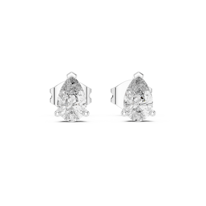 Modern Pear Cut Diamond Earrings