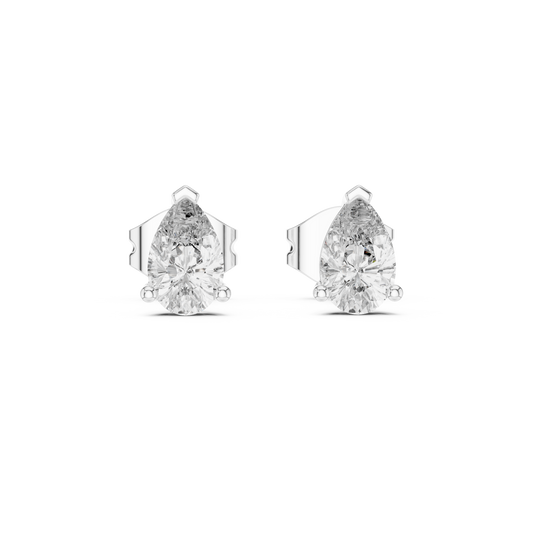 Modern Pear Cut Diamond Earrings