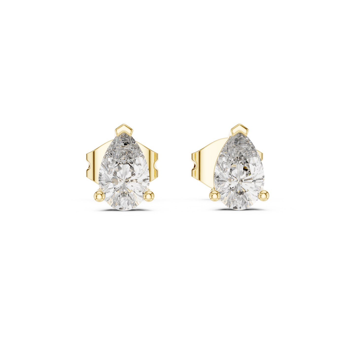 Modern Pear Cut Diamond Earrings