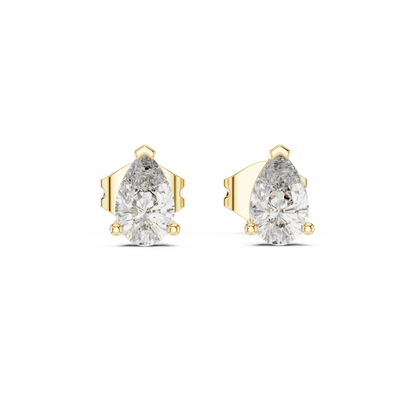 Modern Pear Cut Diamond Earrings
