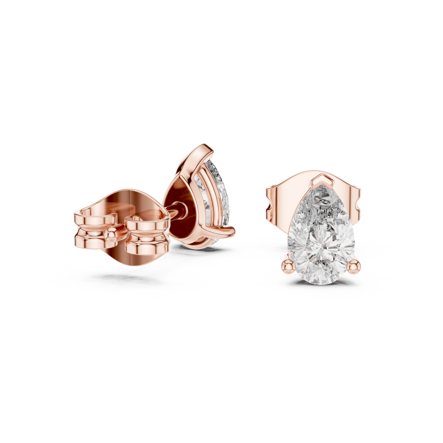 Modern Pear Cut Diamond Earrings