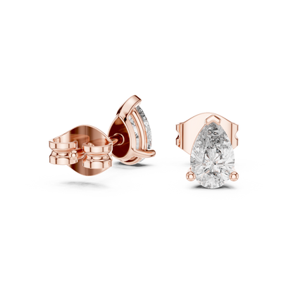 Modern Pear Cut Diamond Earrings