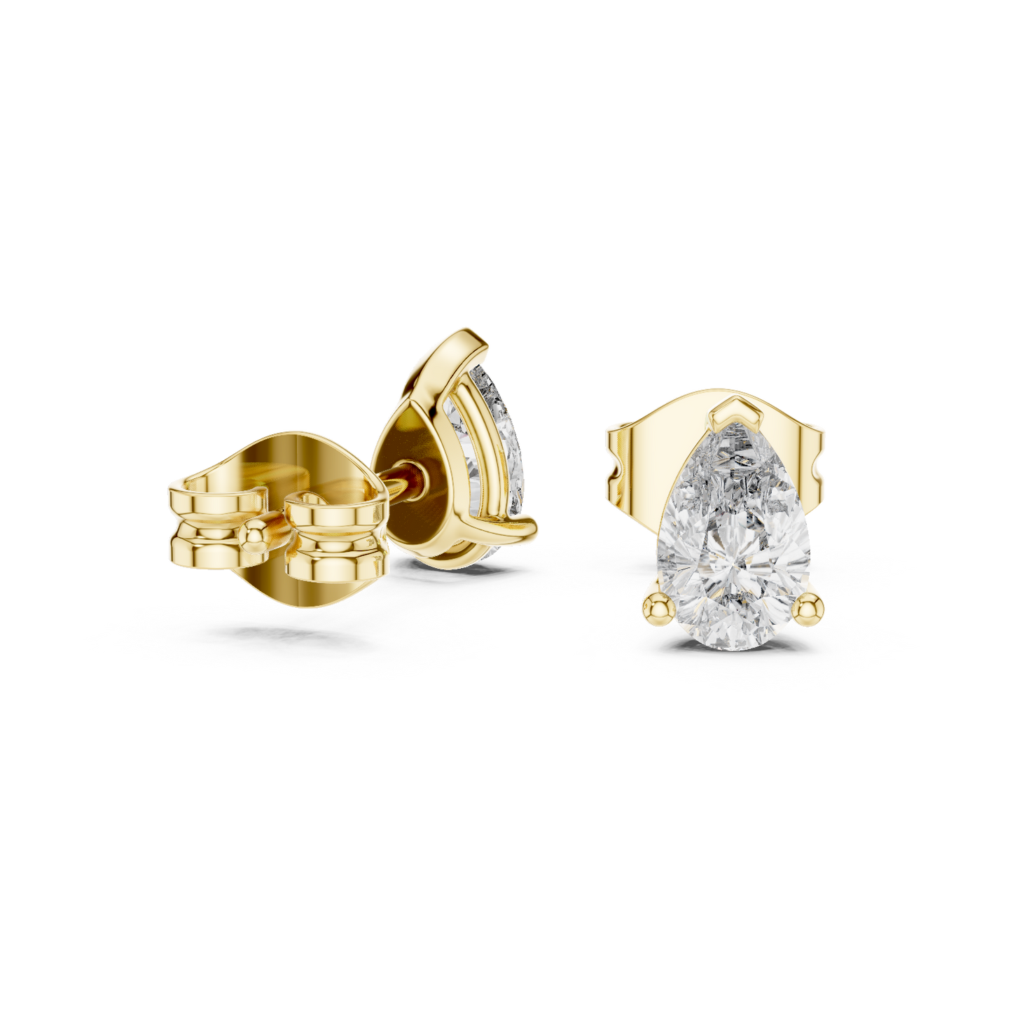 Modern Pear Cut Diamond Earrings