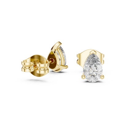 Modern Pear Cut Diamond Earrings