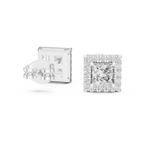 Elegant Princess Cut Diamond Double Halo Studs