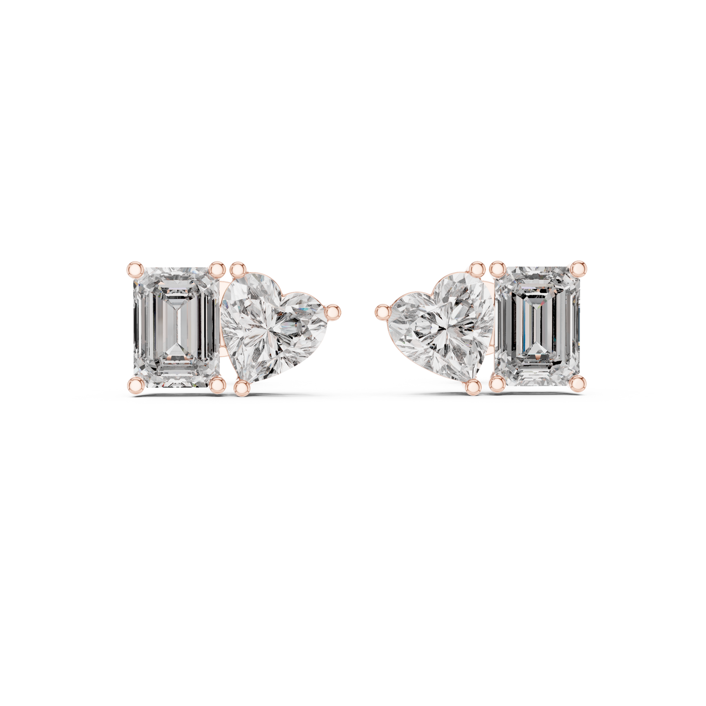 Two-Stone Diamond Stud Earrings