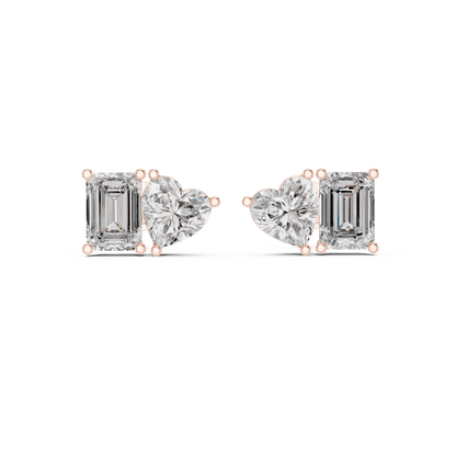 Two-Stone Diamond Stud Earrings