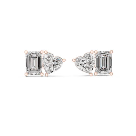 Two-Stone Diamond Stud Earrings