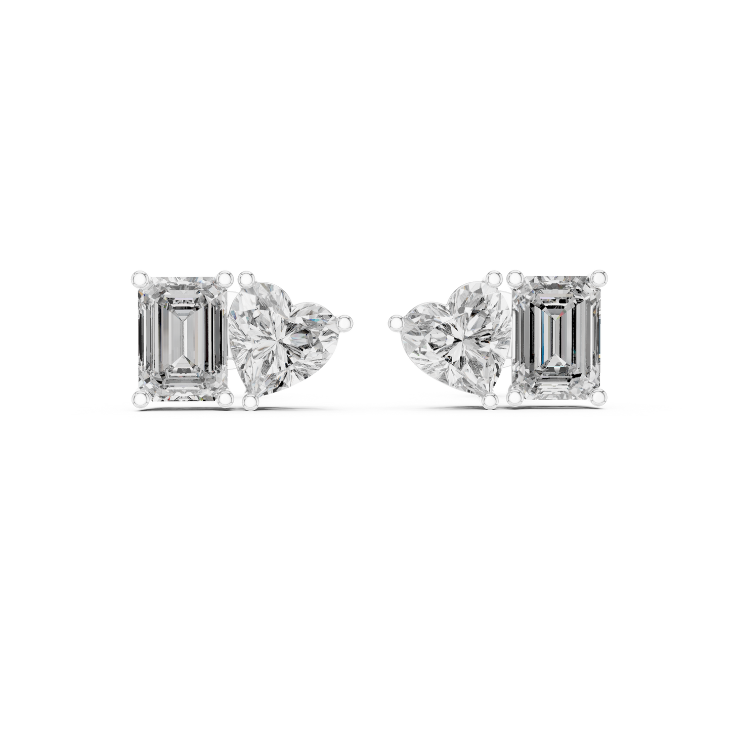 Two-Stone Diamond Stud Earrings