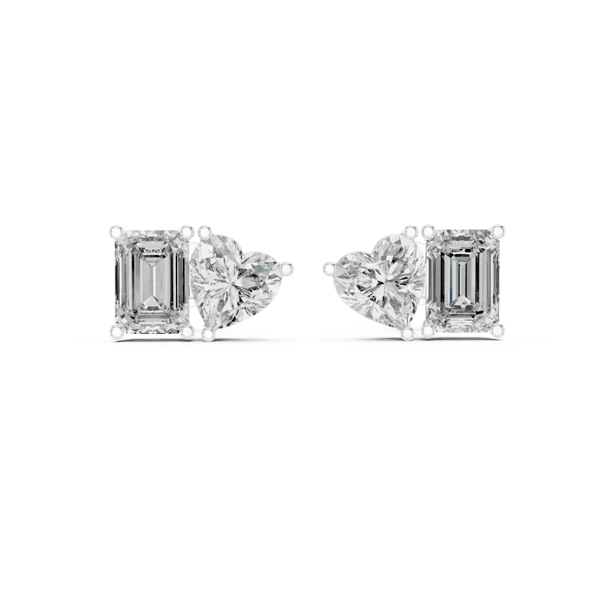Two-Stone Diamond Stud Earrings