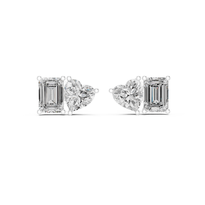 Two-Stone Diamond Stud Earrings