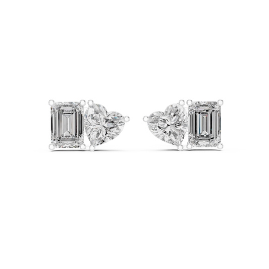 Two-Stone Diamond Stud Earrings