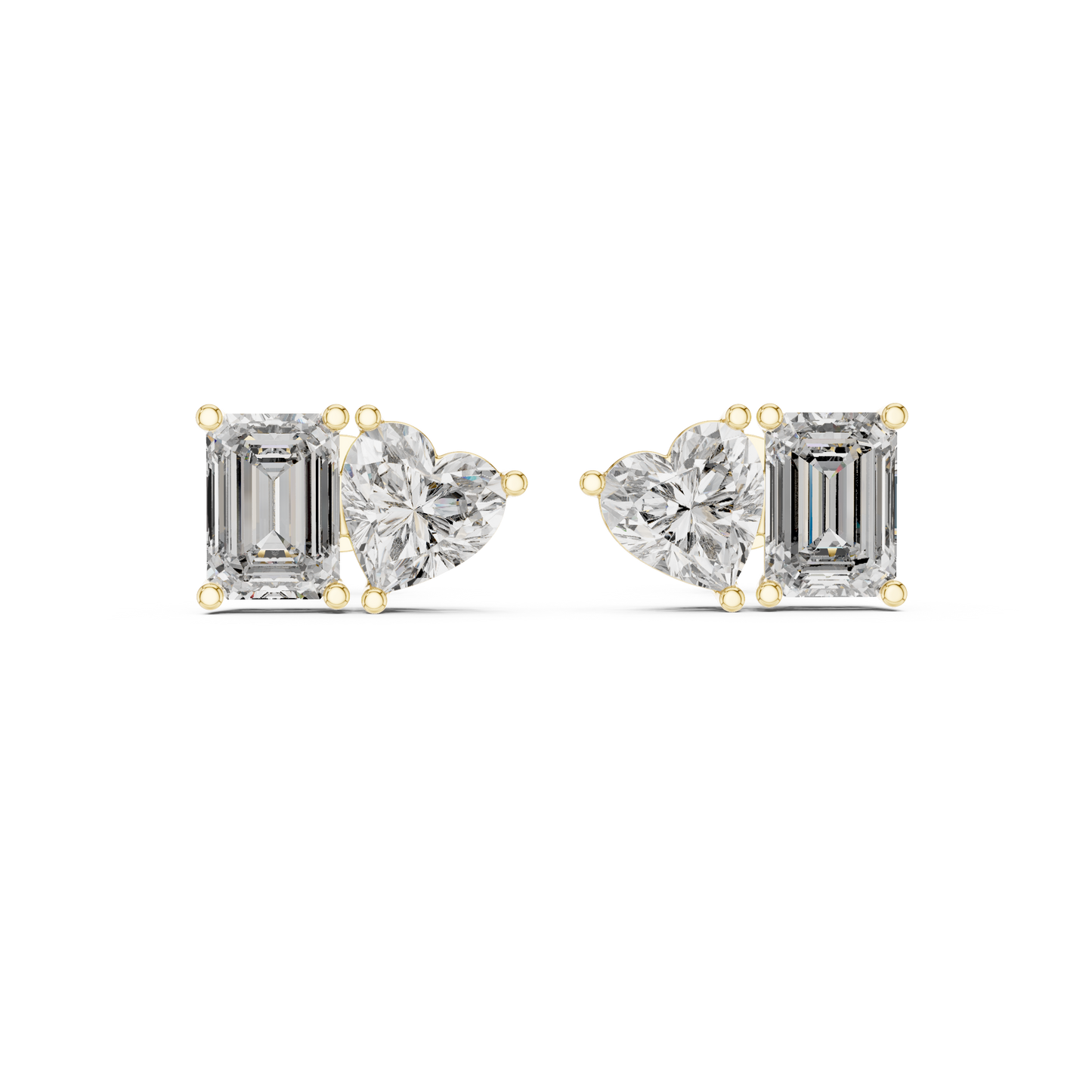 Two-Stone Diamond Stud Earrings