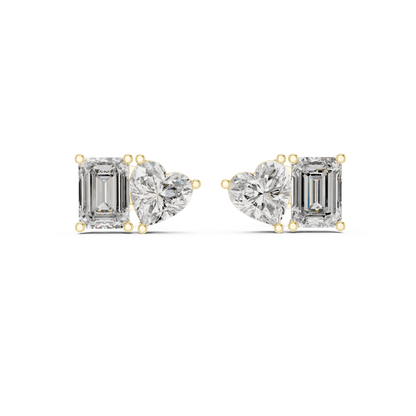 Two-Stone Diamond Stud Earrings