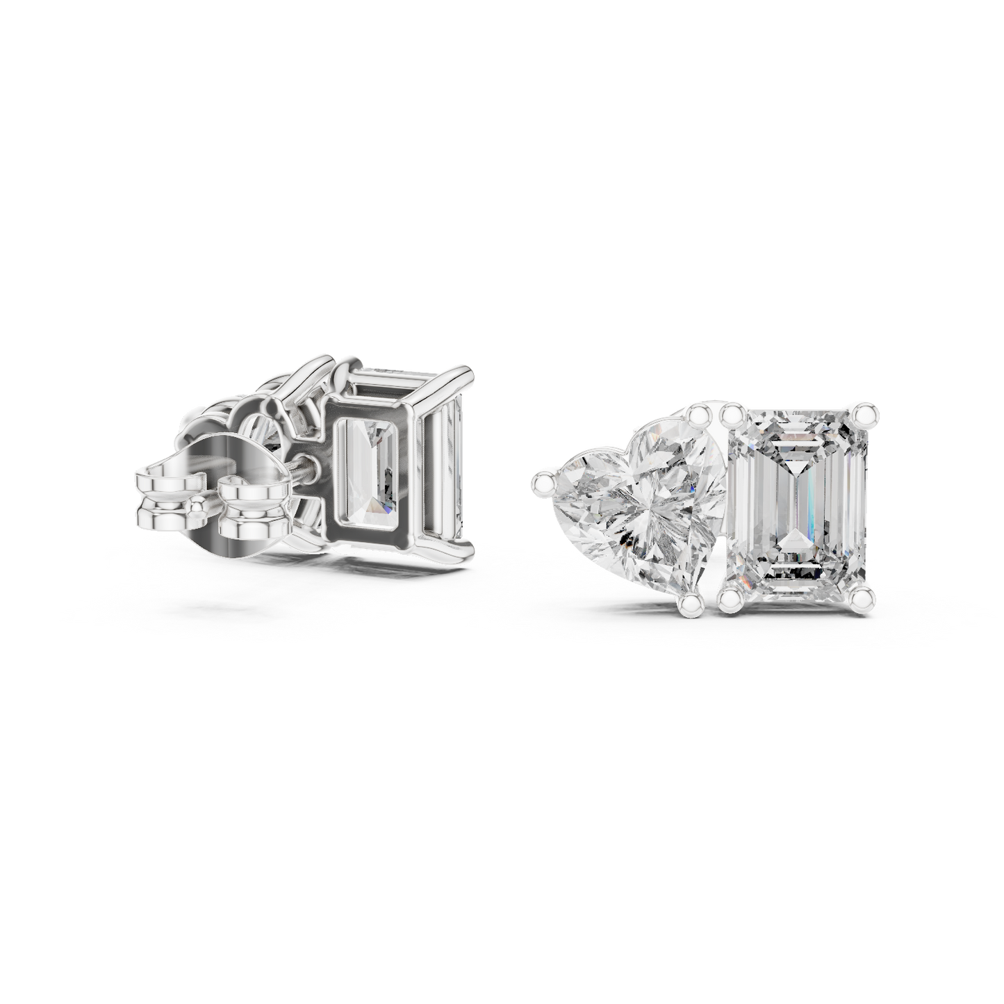 Two-Stone Diamond Stud Earrings