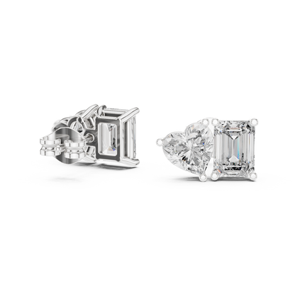 Two-Stone Diamond Stud Earrings