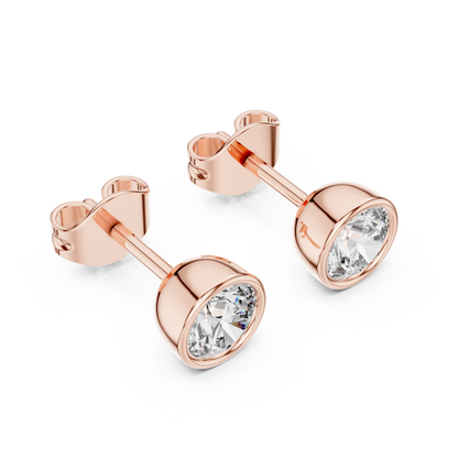 Timeless Bezel-Set Diamond Studs in Polished Gold