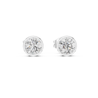 Timeless Bezel-Set Diamond Studs in Polished Gold