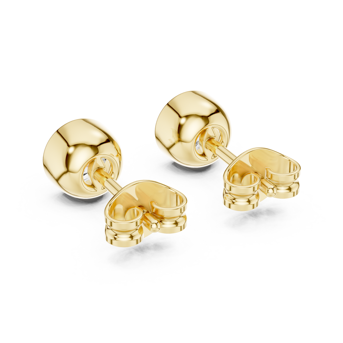 Timeless Bezel-Set Diamond Studs in Polished Gold