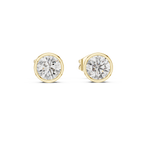 Timeless Bezel-Set Diamond Studs in Polished Gold
