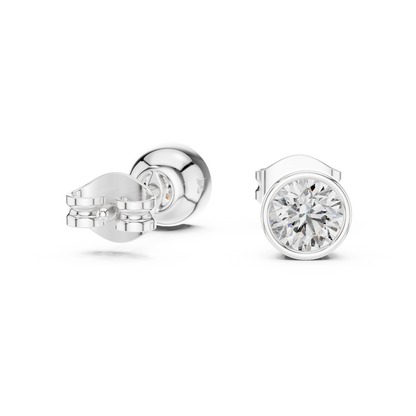 Timeless Bezel-Set Diamond Studs in Polished Gold