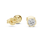 Timeless Bezel-Set Diamond Studs in Polished Gold