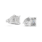 Fine Diamond Duo Studs – Emerald & Pear Cut