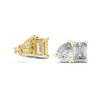 Fine Diamond Duo Studs – Emerald & Pear Cut