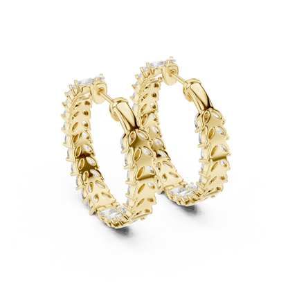 Luxe Marquise Diamond Hoops – Rose Gold Statement Earrings