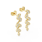 Funkelnde Diamant-Gold-Creolen | Ohrringe mit Blumenmuster