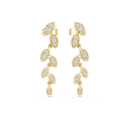 Funkelnde Diamant-Gold-Creolen | Ohrringe mit Blumenmuster