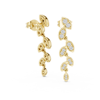Funkelnde Diamant-Gold-Creolen | Ohrringe mit Blumenmuster