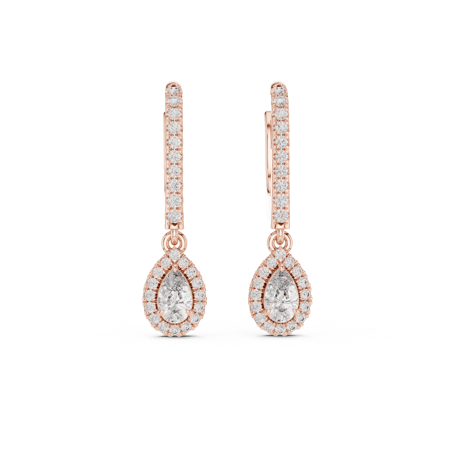 Luxury Pear-Cut Diamond Drop Earrings