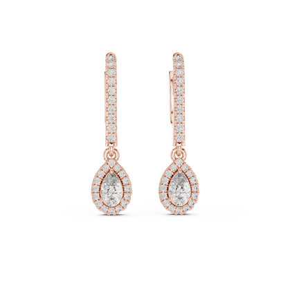 Luxury Pear-Cut Diamond Drop Earrings