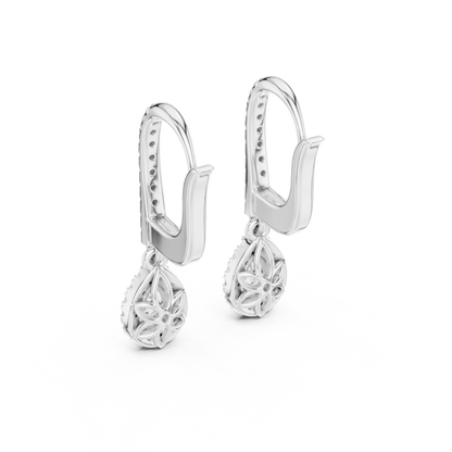 Luxury Pear-Cut Diamond Drop Earrings
