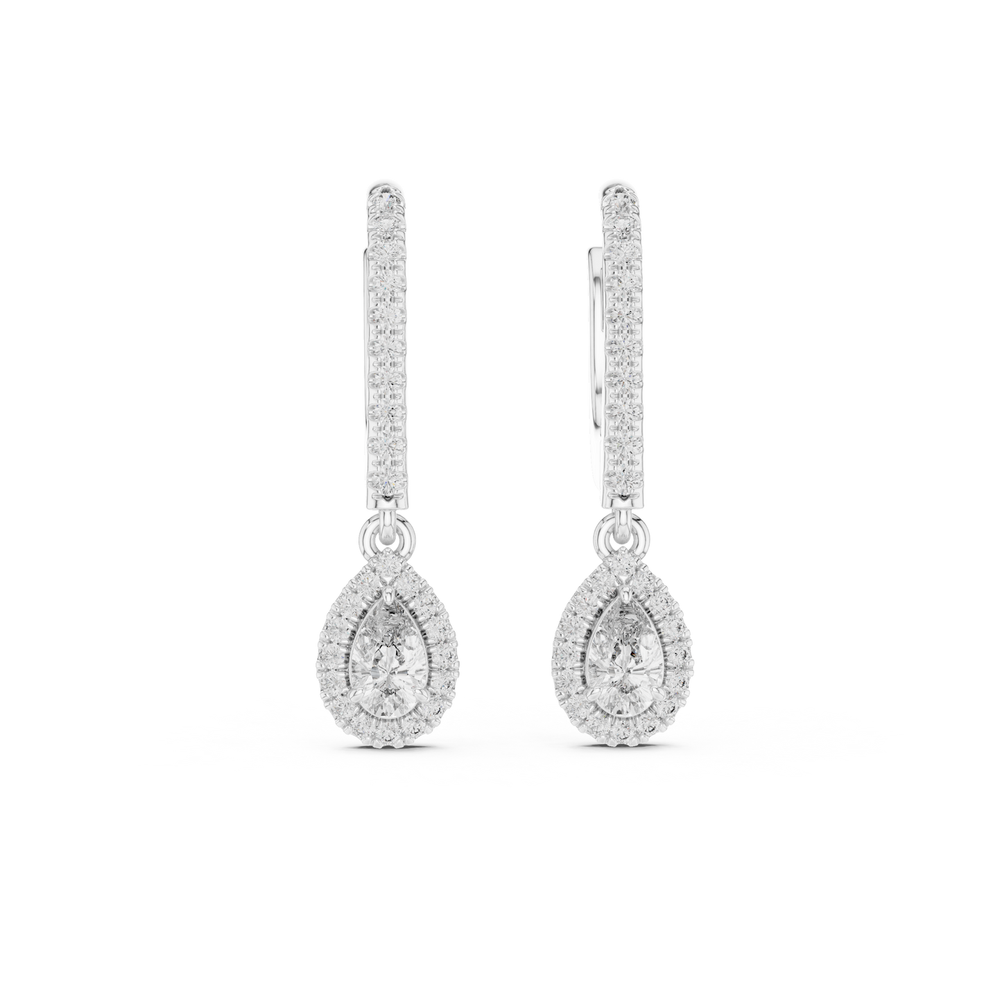 Luxury Pear-Cut Diamond Drop Earrings
