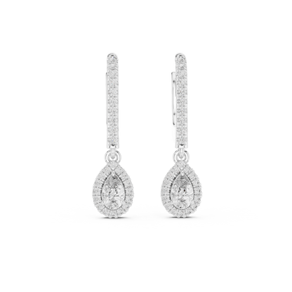 Luxury Pear-Cut Diamond Drop Earrings