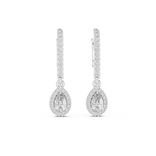 Luxury Pear-Cut Diamond Drop Earrings
