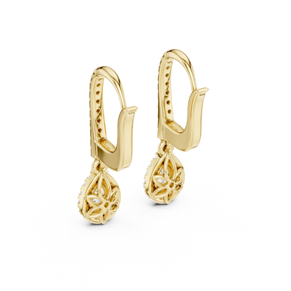 Luxury Pear-Cut Diamond Drop Earrings