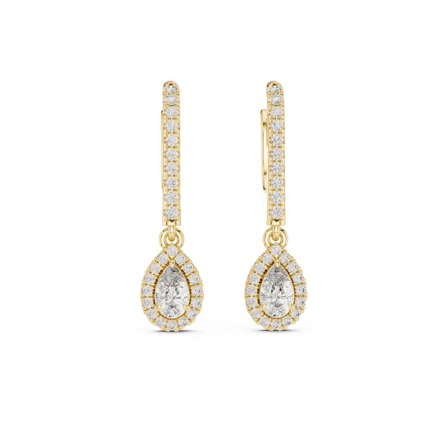 Luxury Pear-Cut Diamond Drop Earrings