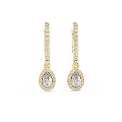 Luxury Pear-Cut Diamond Drop Earrings