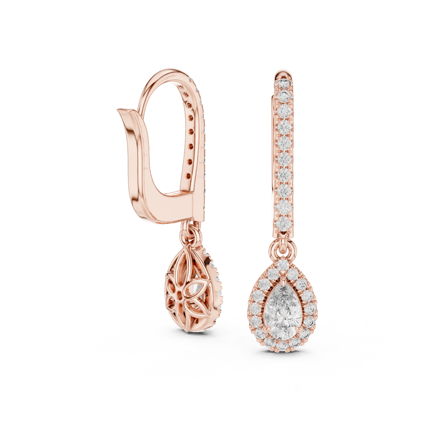 Luxury Pear-Cut Diamond Drop Earrings