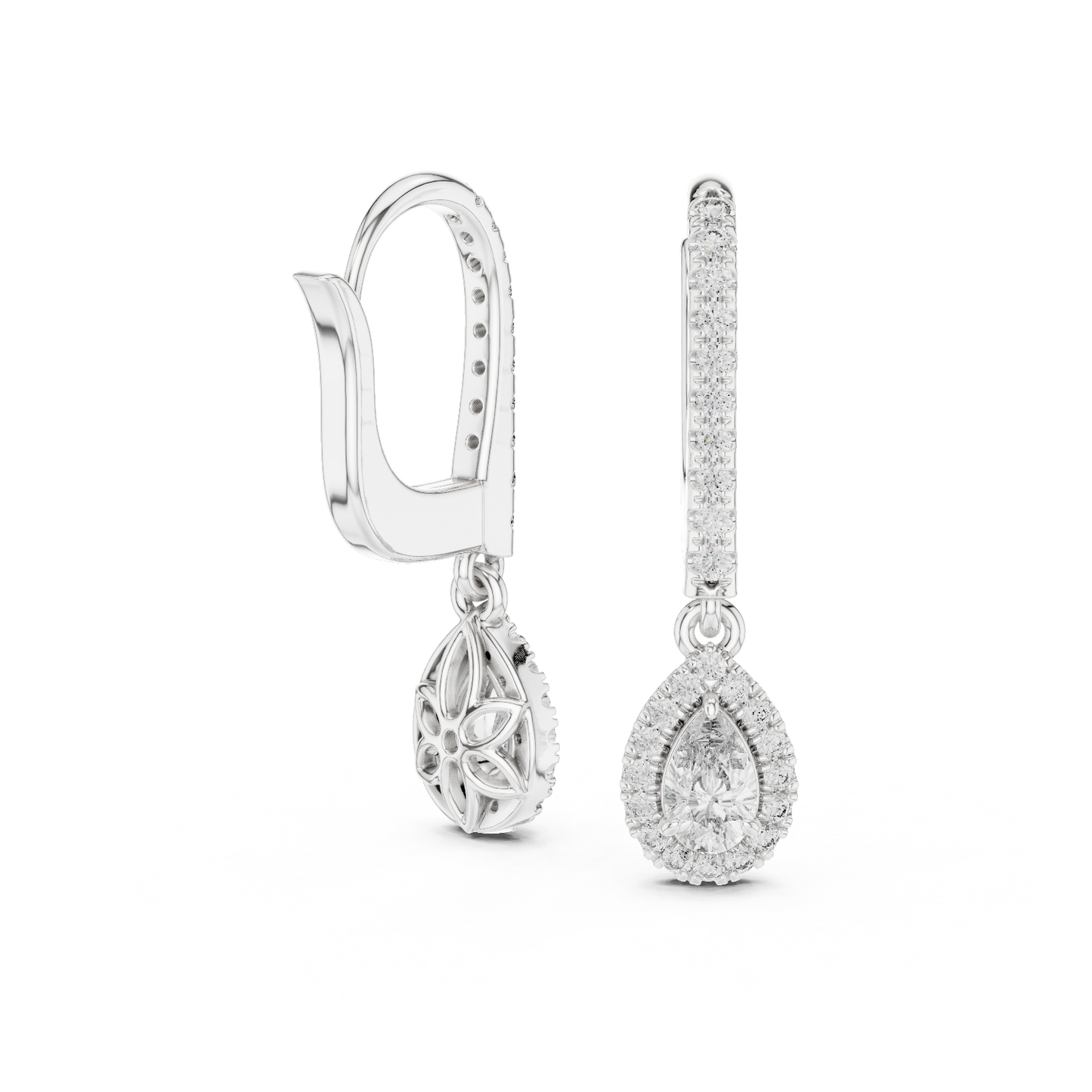 Luxury Pear-Cut Diamond Drop Earrings