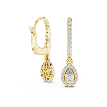 Luxury Pear-Cut Diamond Drop Earrings
