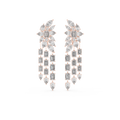 Bridal Emerald-Cut Diamond Long Earrings