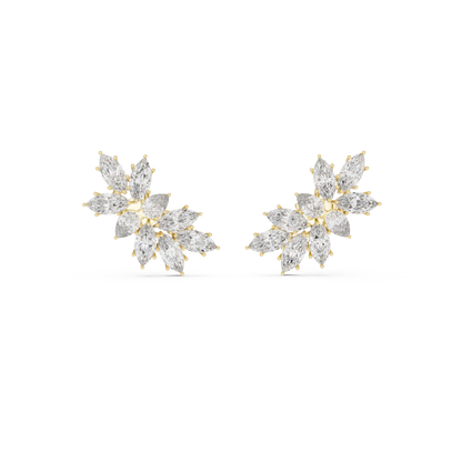 White Gold Diamond Blossom Earrings