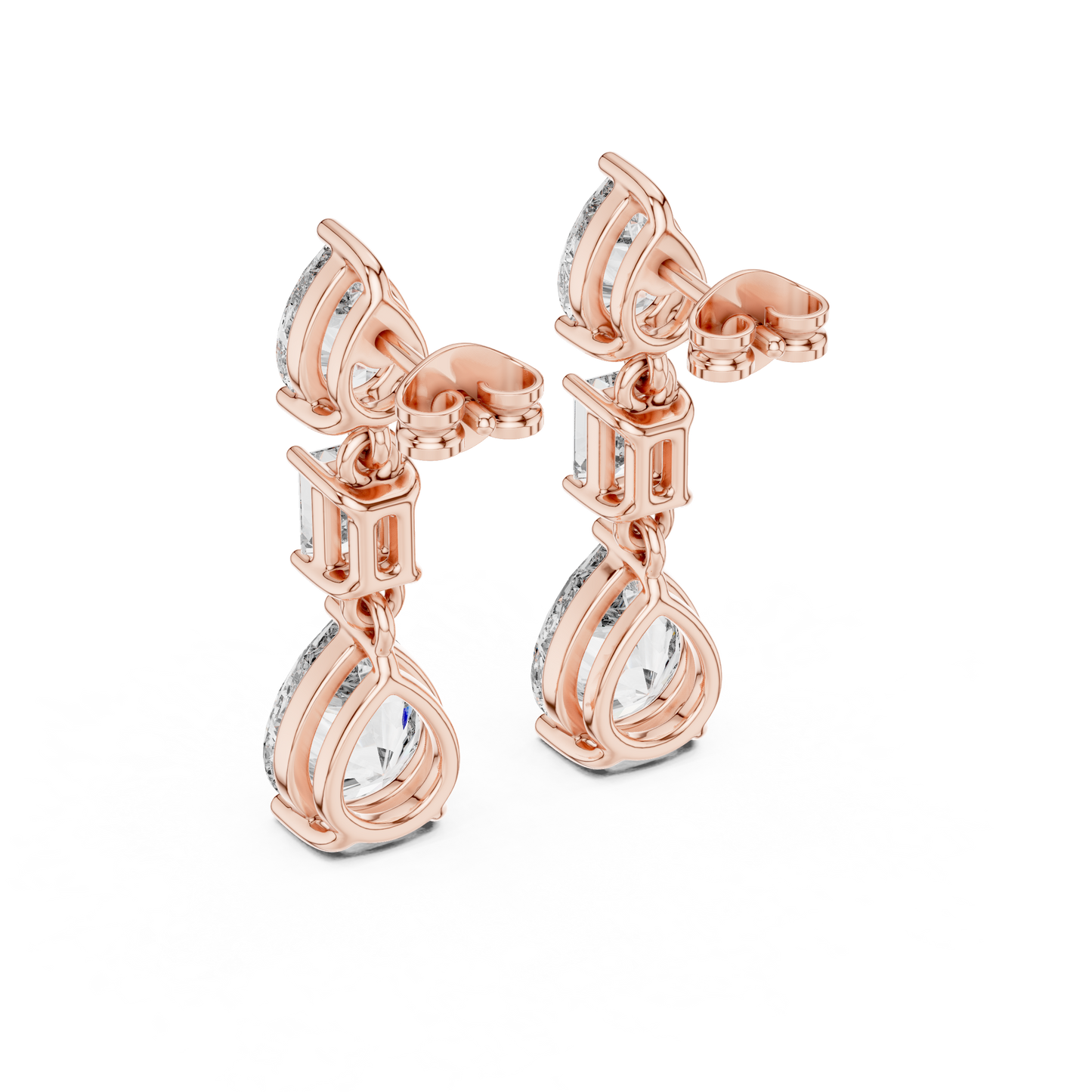 Timeless Diamond Drop Earrings with Yellow Gold Setting
