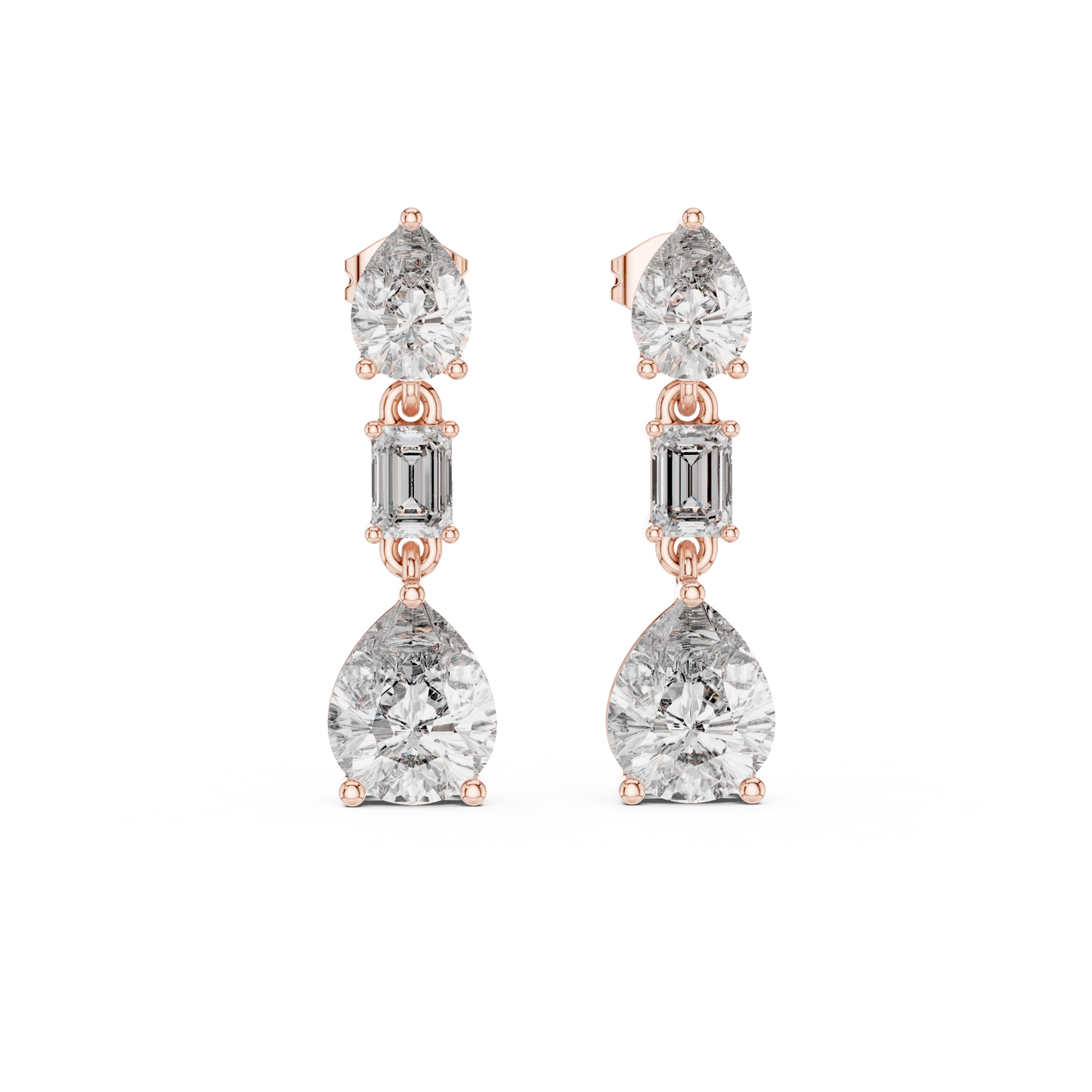 Timeless Diamond Drop Earrings with Yellow Gold Setting