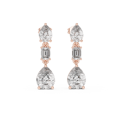 Timeless Diamond Drop Earrings with Yellow Gold Setting